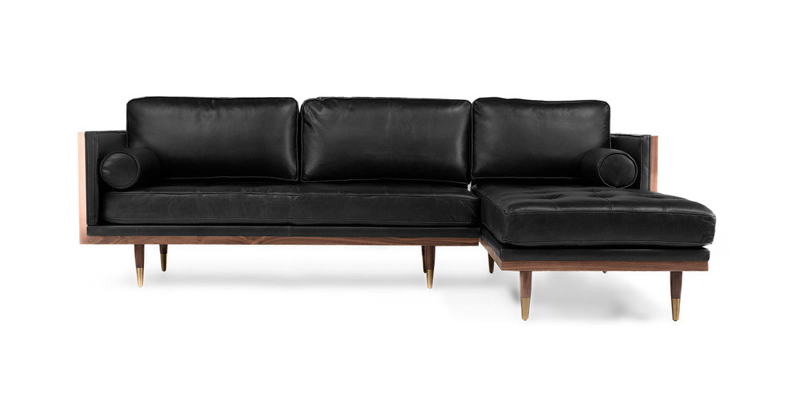 Woodrowy Skandi 101' Leather Sectional, Right