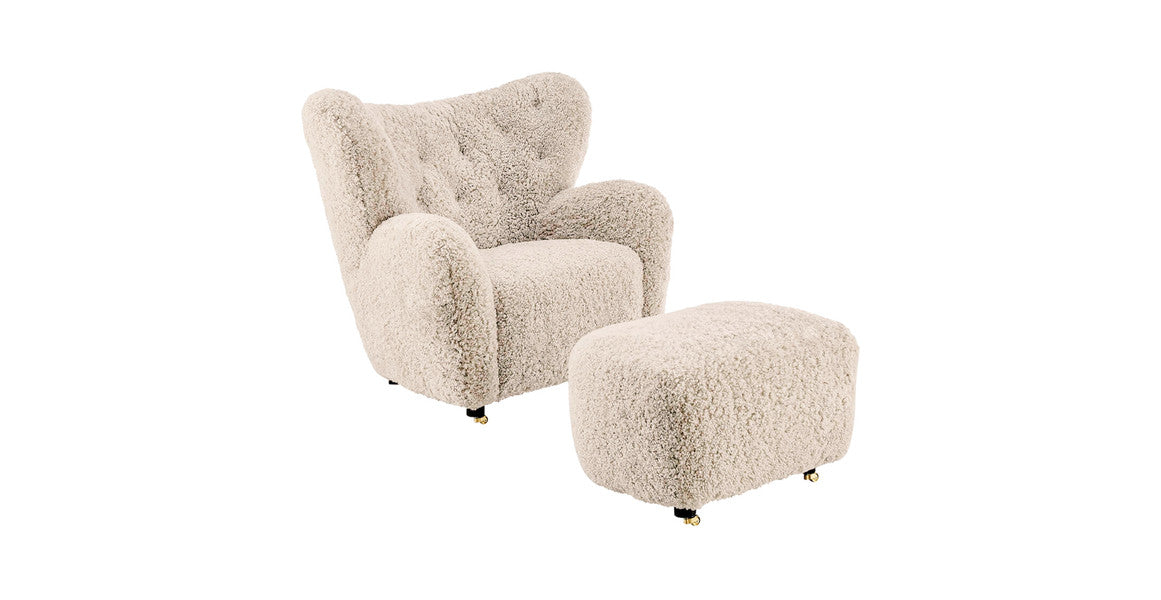 The Tired Man Sheepskin Lounge Chair & Footstool