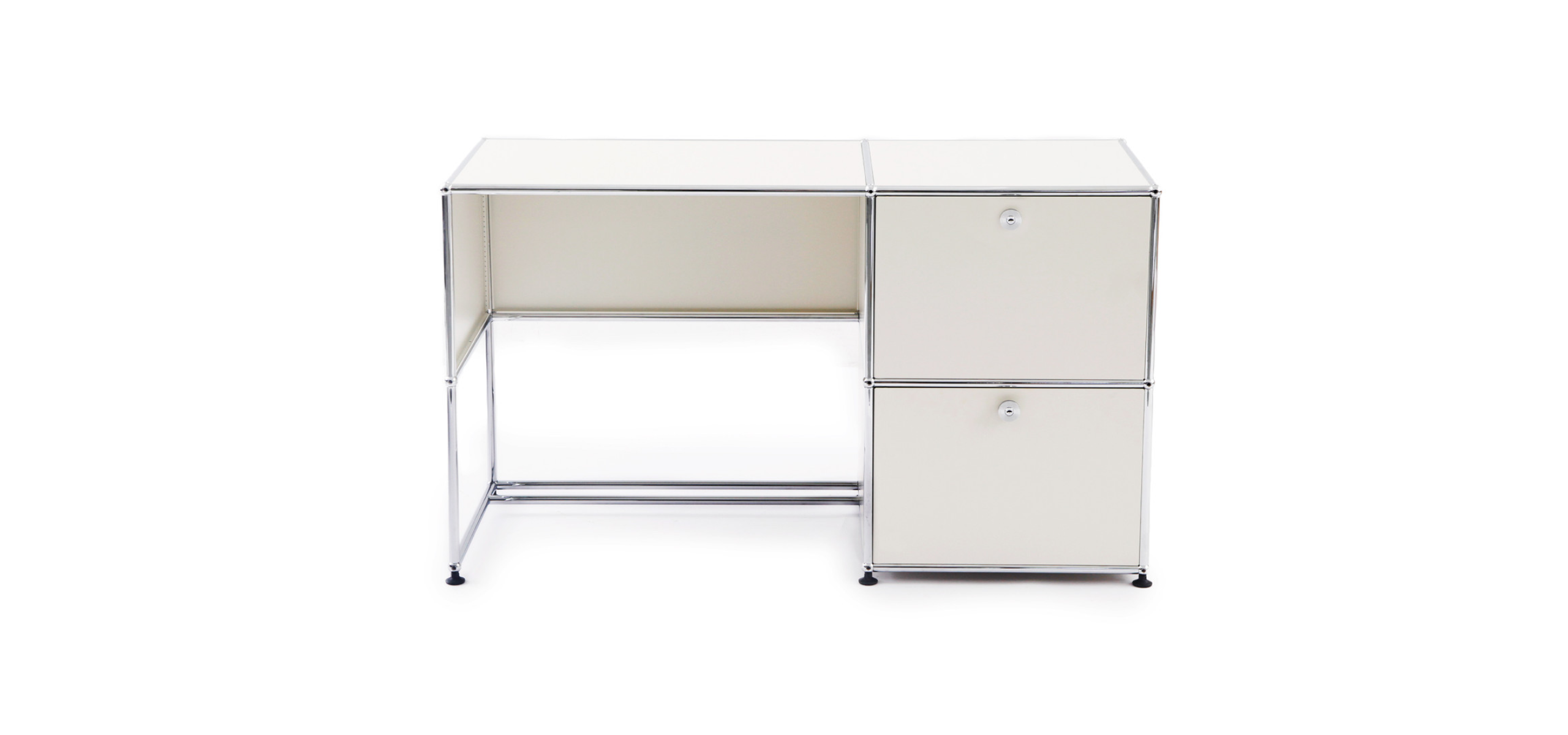 Modern Storage Desk Unit, White