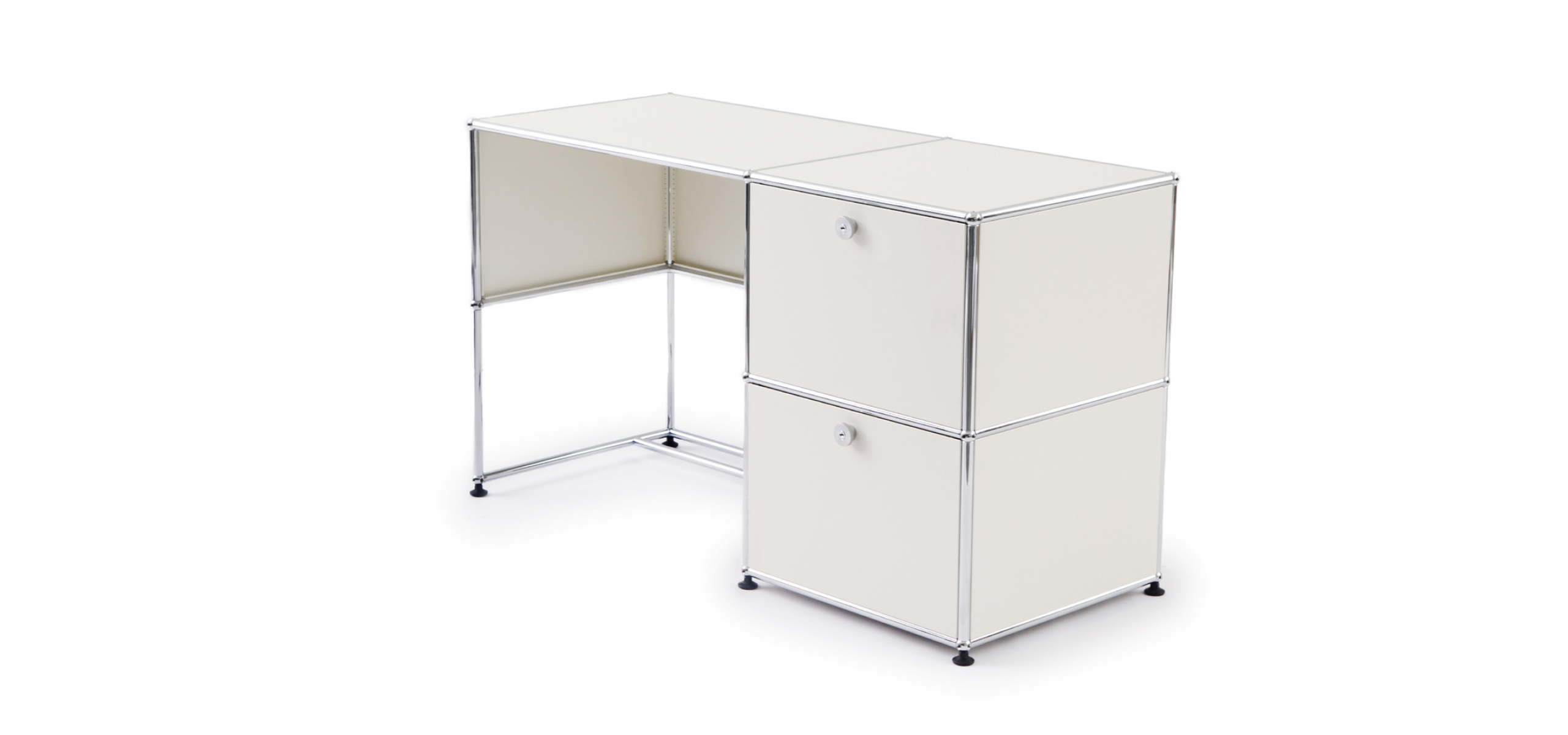 Modern Storage Desk Unit, White