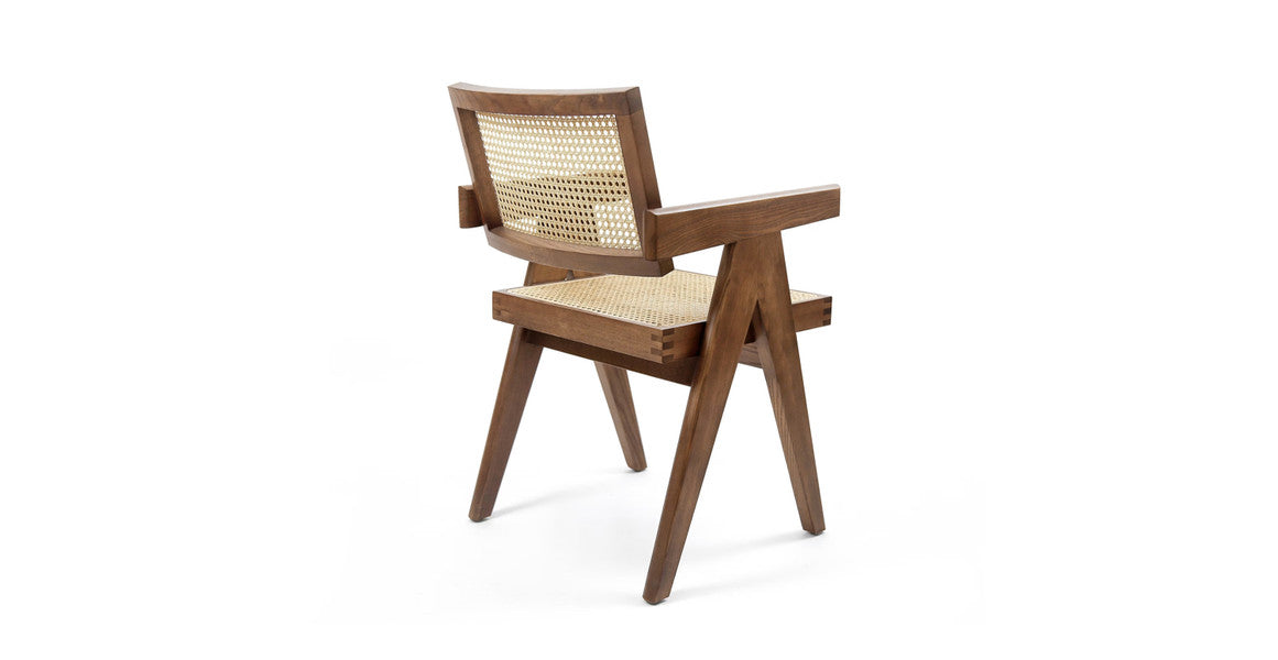 Jeanneret Rattan Teak Armchair