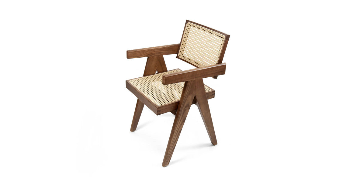 Jeanneret Rattan Teak Armchair