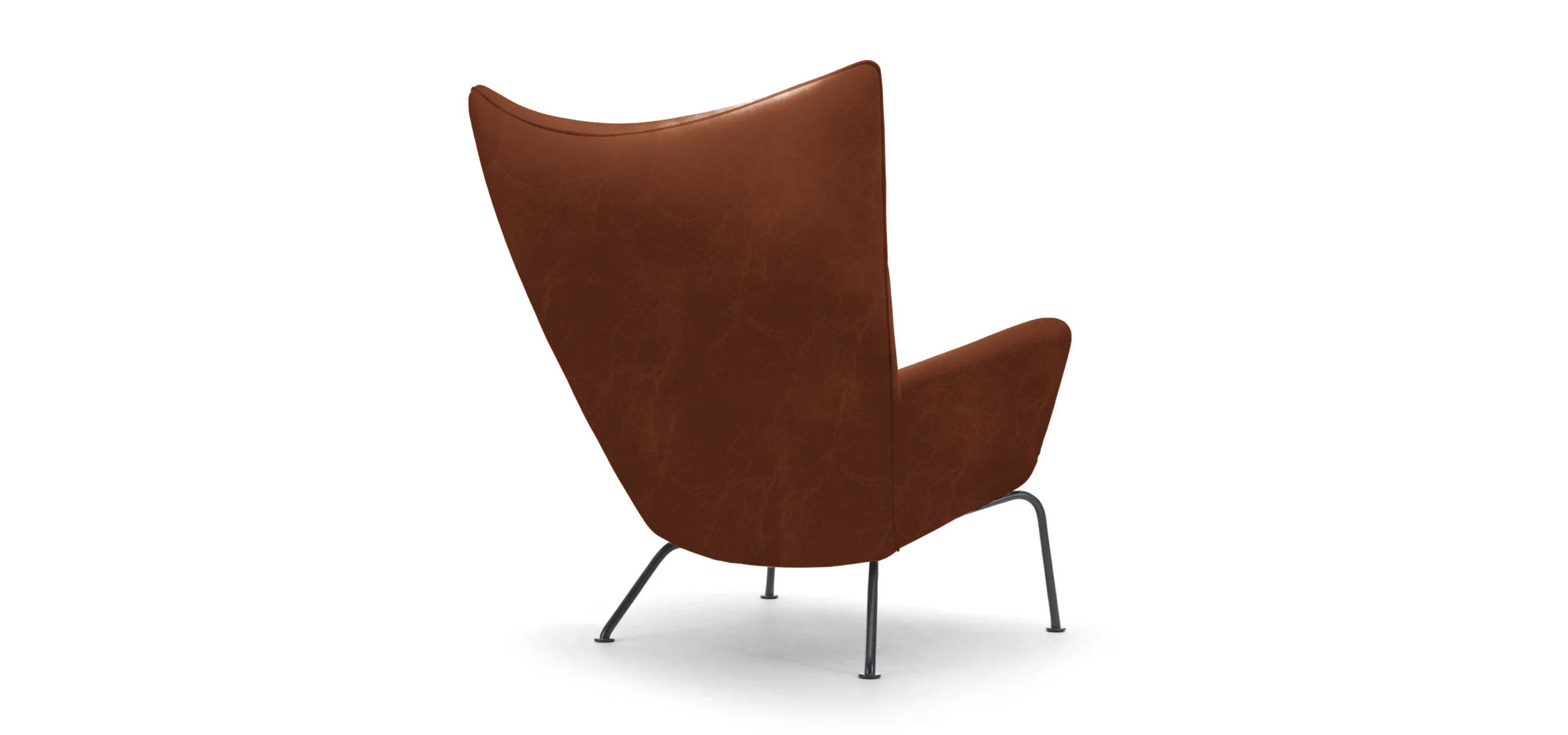 Wegner Wing Chair and Ottoman, Leather