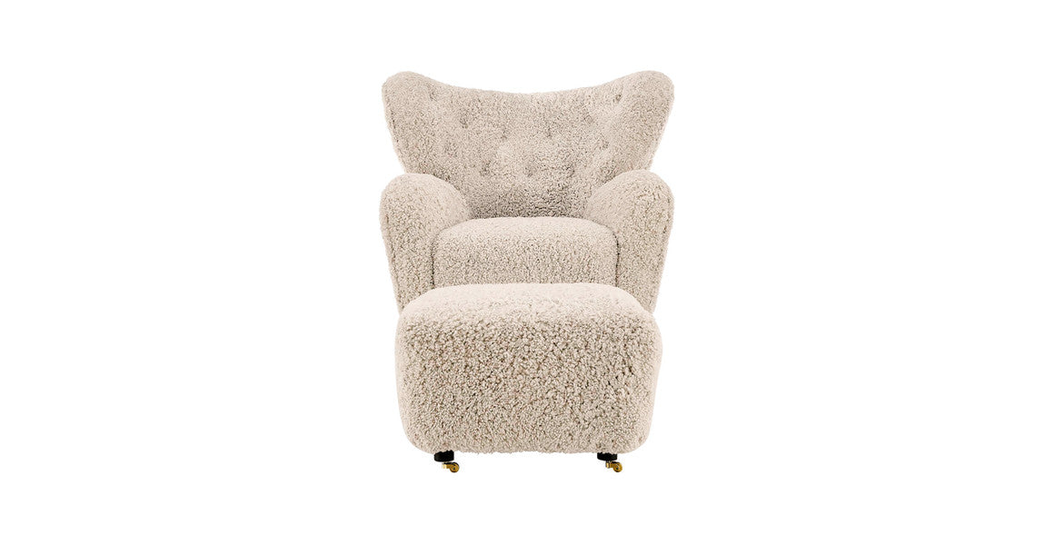 The Tired Man Sheepskin Lounge Chair & Footstool
