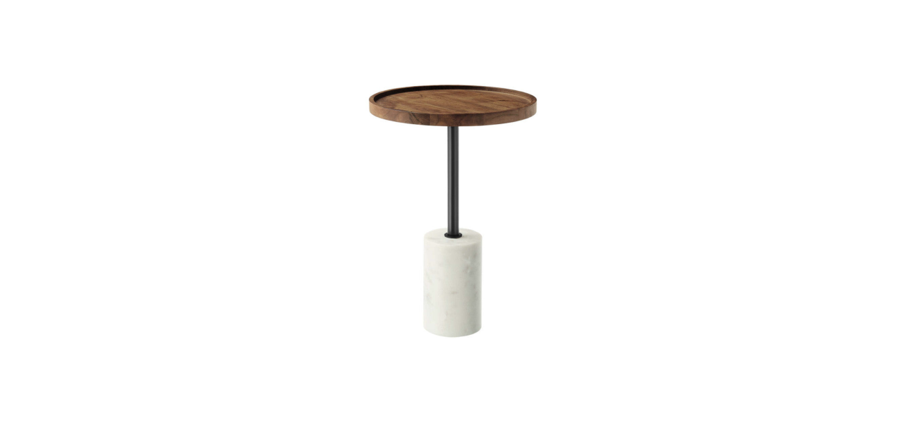 Amina Round Acacia Wood Side Table