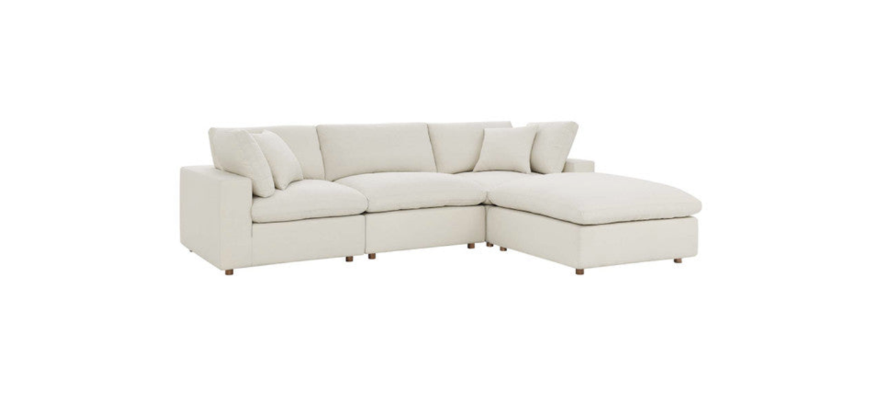 Commix Down Filled Overstuffed 4 Piece Sectional Sofa Set