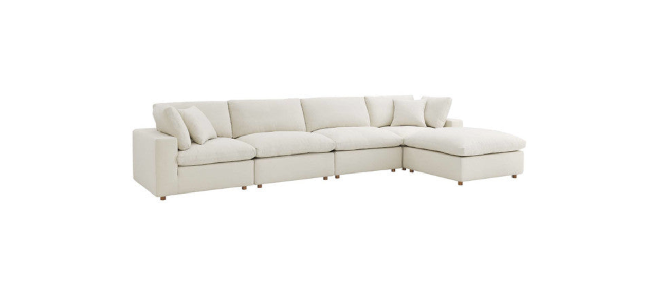 Commix Down Filled Overstuffed 5 Piece Sectional Sofa Set