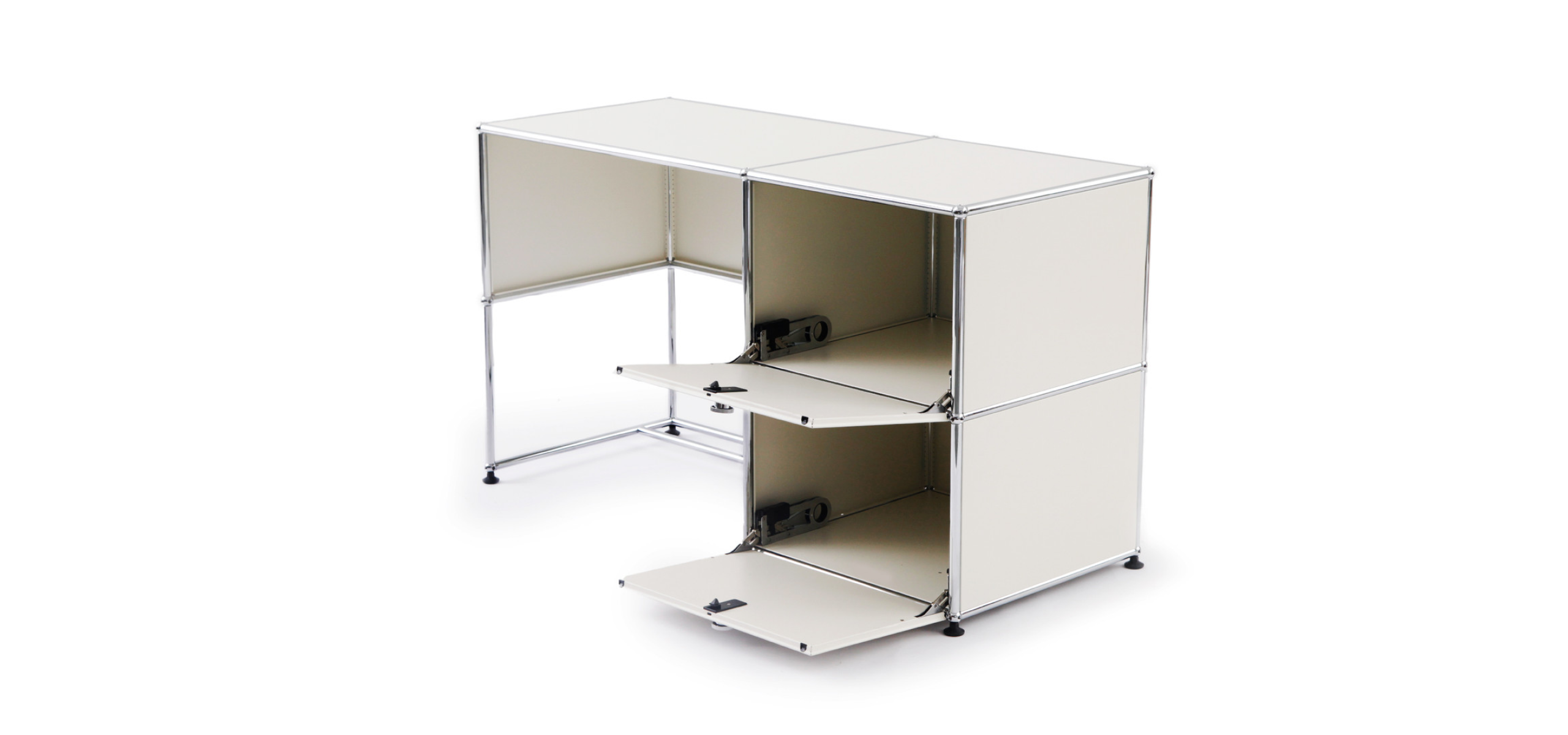 Modern Storage Desk Unit, White