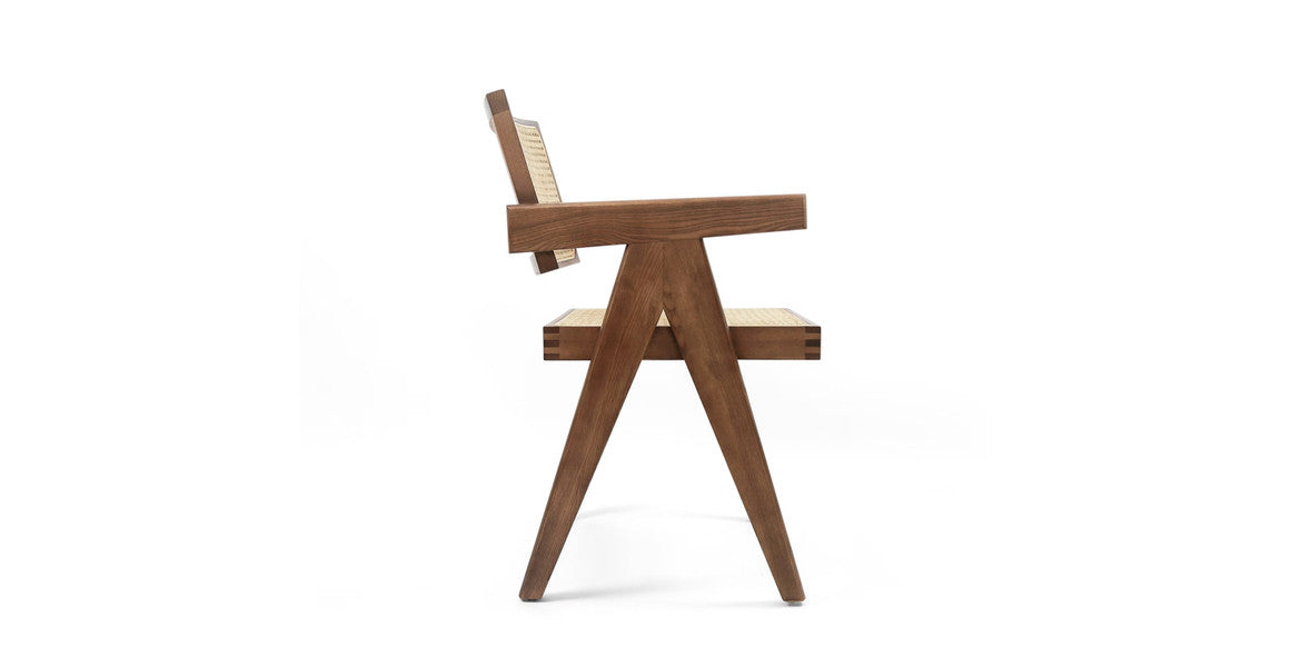 Jeanneret Rattan Teak Armchair