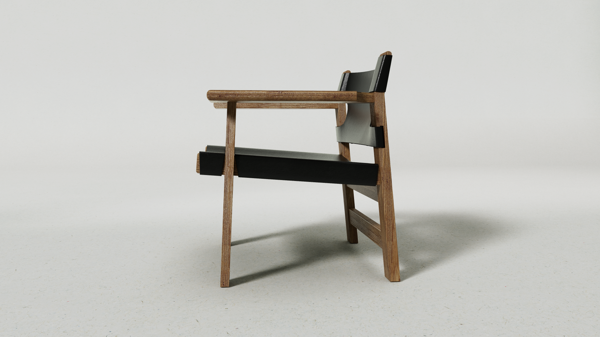 Atlas Armchair, Black Leather