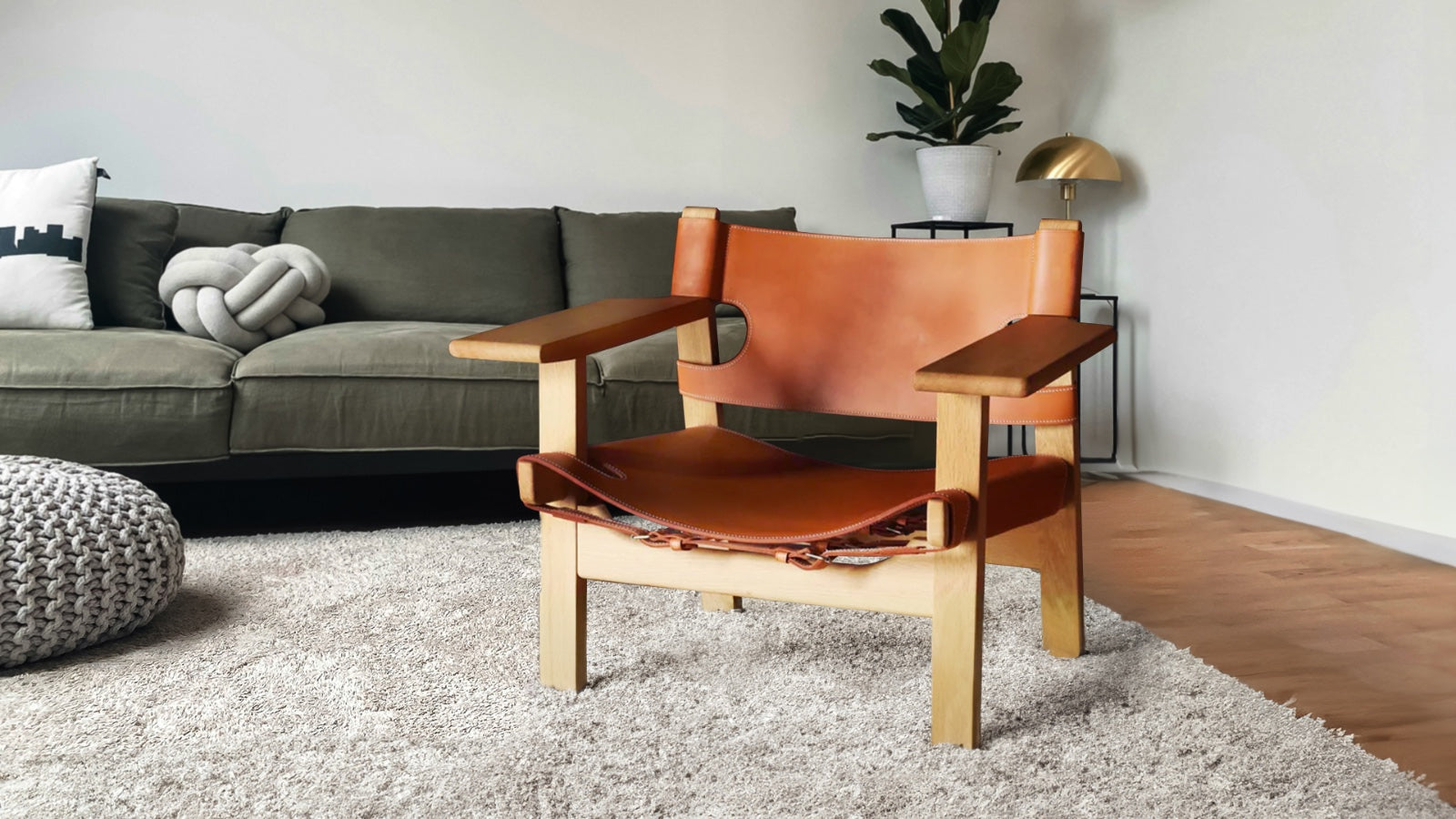 Atlas Armchair, Brown Leather