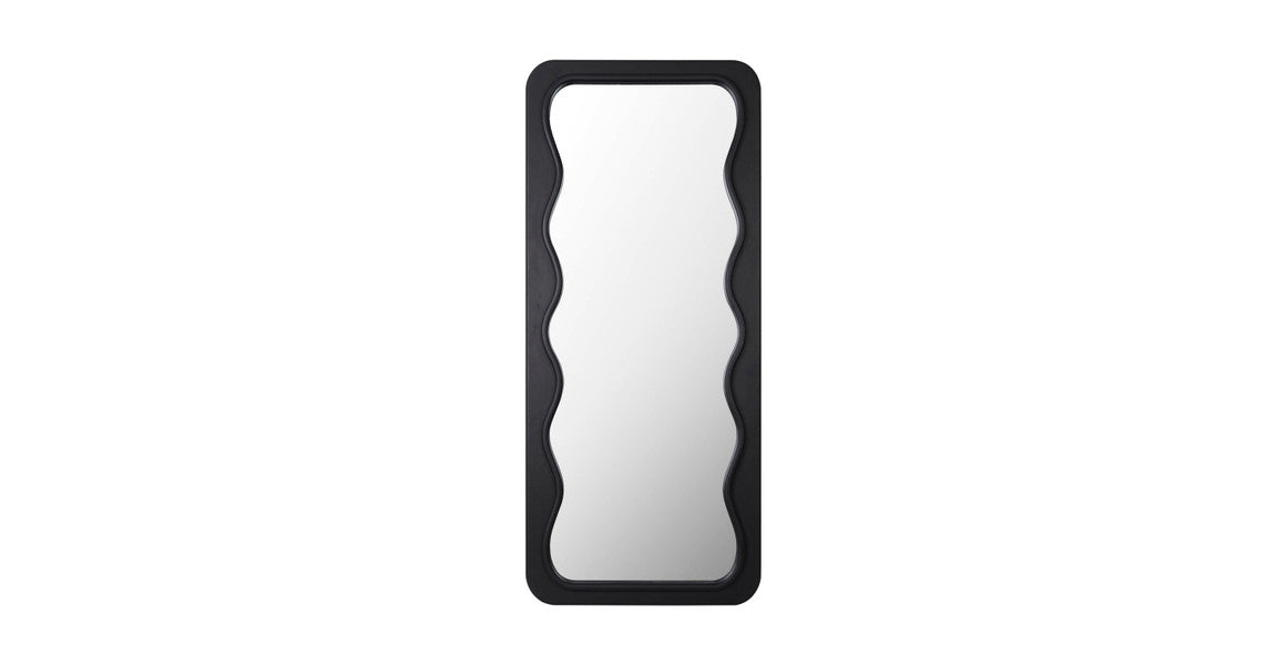 Arklow Rectangle Modern Mid-Century Mirror, Black