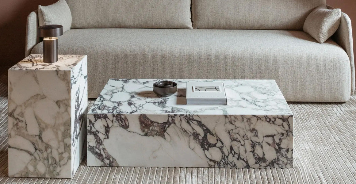 Copenhagen Marble Plinth Cube Small Side Table